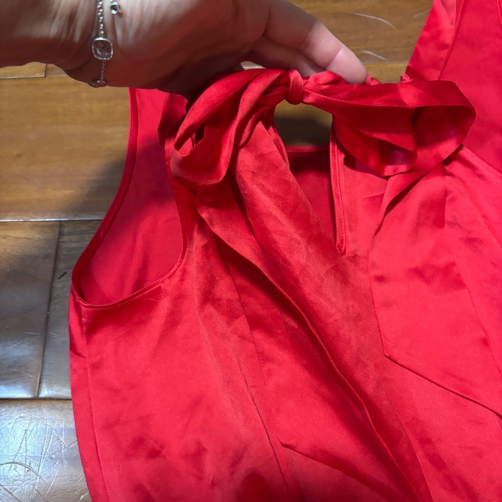 Victoria's Secret Red Satin Tie-Back Romper Sleepwear Y2K|Coquette| Medium - Picture 5 of 5